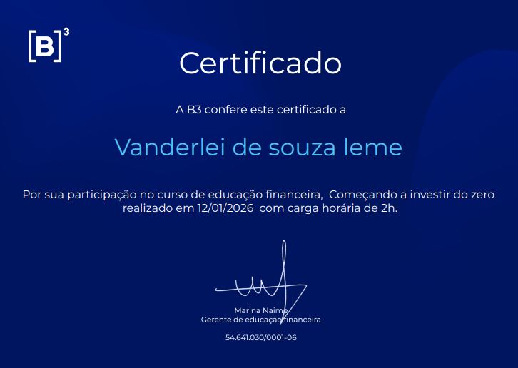 Certificação - Começando a investir do zero